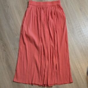 Chico's Coral Pleated Maxi Skirt